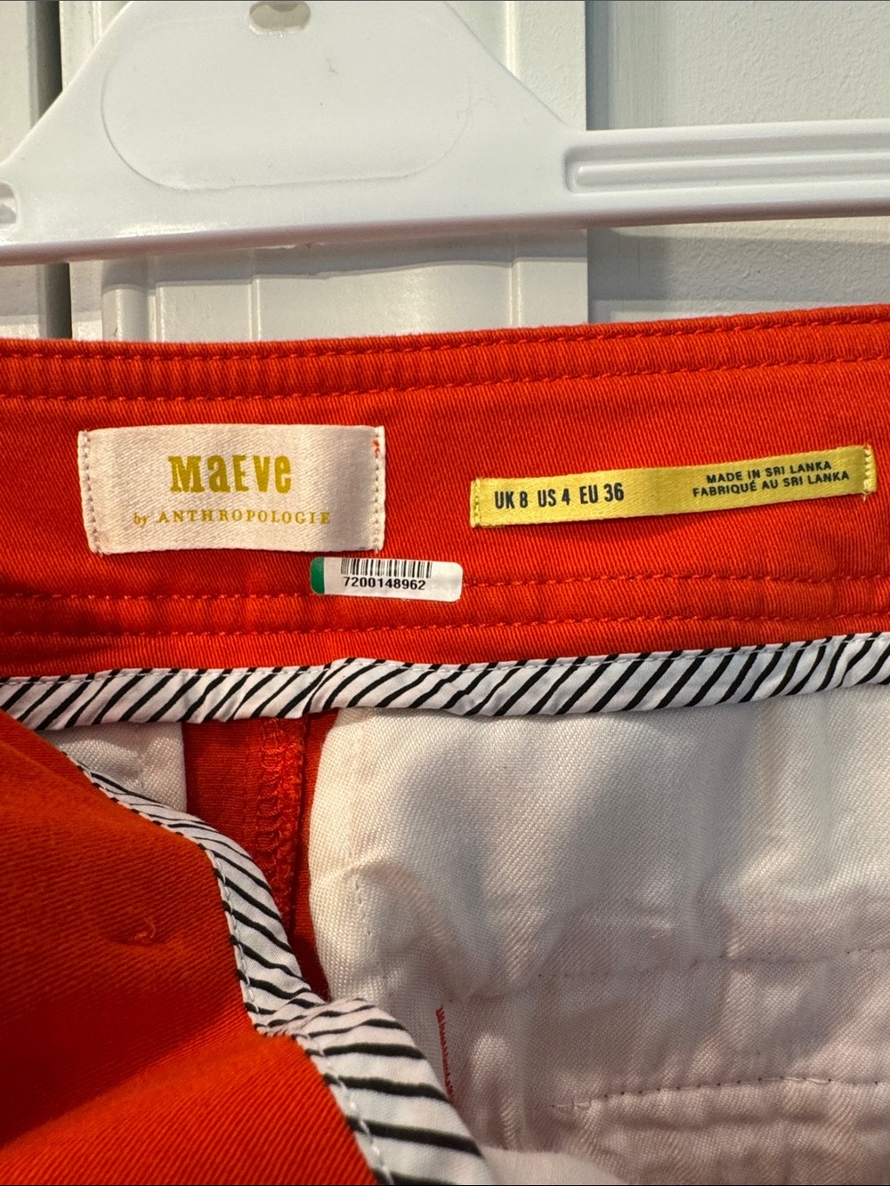Anthropologie Maeve Bright Orange High-Rise Trousers - Picture 2 of 4